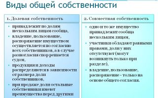 Чем отличается совместная собственность от долевой