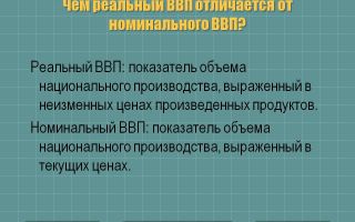 Чем отличается реальный ввп от номинального ввп